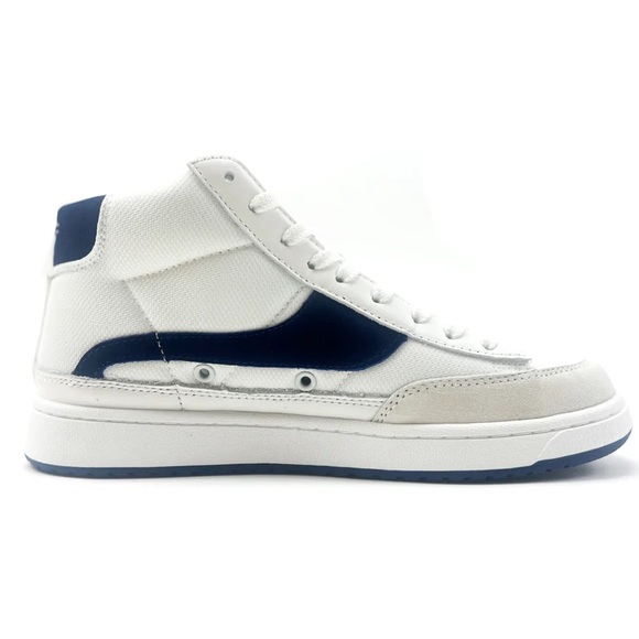 Jaclar White and Navy Blue High-Top Sky-Top Sneakers Brand New